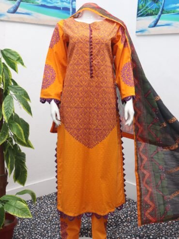 Pure Lawn Stuff Table Print Design 3 Pieces