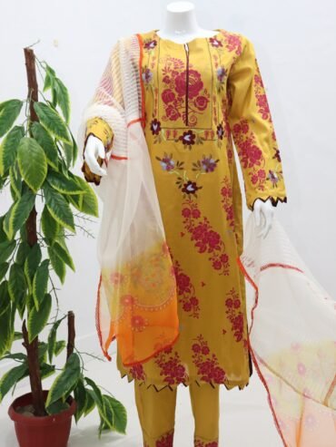 Pure Lawn Stuff Table Print Design 3 Pieces