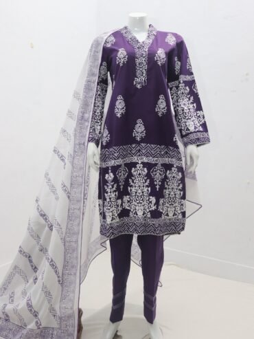 Pure Lawn Stuff Table Print Design 3 Pieces