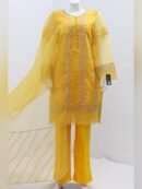 Pure Tissue Fabric  Emboridery Design 3 Piece Suit