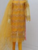 Pure Tissue Fabric  Emboridery Design 3 Piece Suit