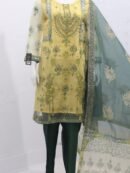 Pure Tissue Fabric Emboidery & Stone Design 3 Piece Suit