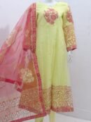 Pure Tissue Fabric Block Print Design 3 Piece Suit